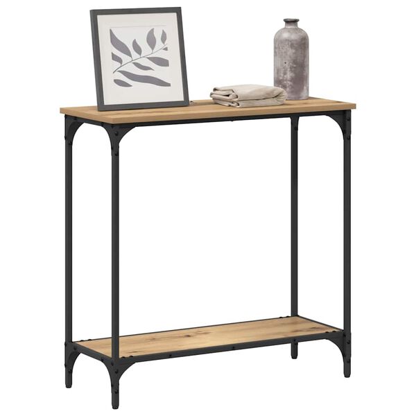 vidaXL Veggborð handverkseik 75 x 30.5 x 75 cm Samsettur viður