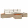 vidaXL Gar&eth;s&oacute;fa sett me&eth; p&uacute;&eth;i 6 pcs Drapplita&eth;ur Poly rattan