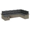 vidaXL Gar&eth;s&oacute;fa sett me&eth; p&uacute;&eth;i me&eth; geymslu 8 pcs Gr&aacute;r Poly rattan