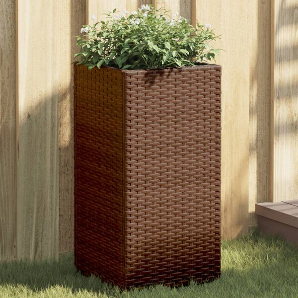 vidaXL Gr&oacute;&eth;urker Br&uacute;nt 2 stk 30x30x60 cm P&oacute;l&yacute;rattan