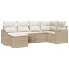 vidaXL Gar&eth;ur bor&eth;sett me&eth; p&uacute;&eth;i me&eth; geymslu 6 pcs Beige og krem