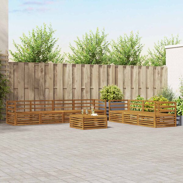 vidaXL &Uacute;ti s&oacute;fasett 8 pcs N&aacute;tt&uacute;rulegur