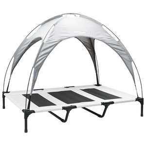 vidaXL Hundar&uacute;m Silfur gr&aacute;tt 122 x 93 x 106,5 cm St&aacute;l