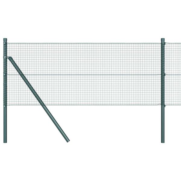 vidaXL Gir&eth;ingarp&oacute;stur Gr&aelig;nn 25 x 0,8 m (16 x 16 mm net) St&aacute;l og PVC