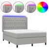 vidaXL H&oacute;lfa&eth; Springr&uacute;m me&eth; D&yacute;nu&LED Lj&oacute;sgr&aacute;tt 140x190 cm Tauefni