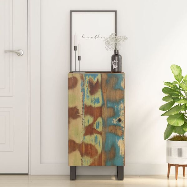 vidaXL Skenkur með Hurð 40x31x75 cm Gegnheill Endurnýttur Viður