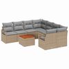 vidaXL Gar&eth;s&oacute;fa sett me&eth; p&uacute;&eth;i 9 pcs Drapplita&eth;ur p&oacute;l&yacute;rattan