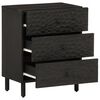 vidaXL Náttborð Svart 50x33x60 cm Gegnheill Mangóviður