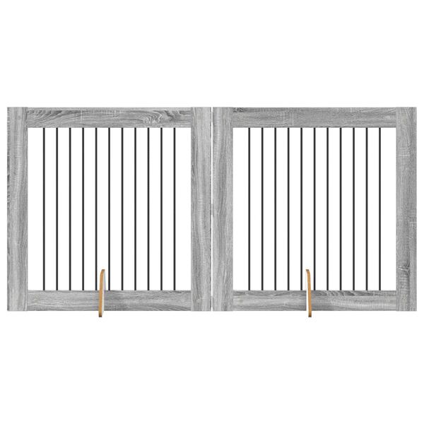 vidaXL Leikja fi&eth;rildi fyrir hunda 2 pcs Gr&aacute;r Sonoma 100 x 100 cm