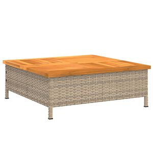 vidaXL S&oacute;lhl&iacute;farstandshl&iacute;f 70x70x25 cm Drapplitu&eth; P&oacute;l&yacute;rattan og Akas&iacute;a