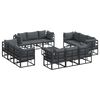 vidaXL Gar&eth;s&oacute;fa sett 13 pcs Svartur metal