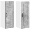vidaXL Eldh&uacute;s sk&aacute;pur 2 pcs Steingri&eth; 30 x 31 x 80 cm Samsettur vi&eth;ur