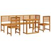 vidaXL Gar&eth; Bistro Set 6 pcs Br&uacute;nn Hrein akas&iacute;utr&eacute;