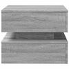 vidaXL Sófaborð með LED ljósum Grátt Sonoma 50x50x40 cm