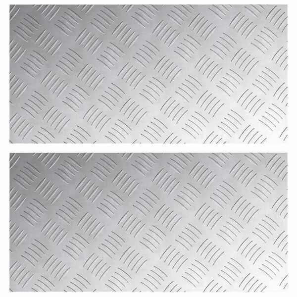 vidaXL Stigaplata R&eacute;tthyrningur 2 pcs Silfur 60 x 30 cm &Aacute;l