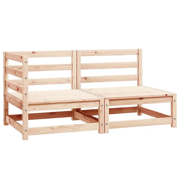 vidaXL 2 Hluta Garðhúsgagnasett Gegnheil Fura