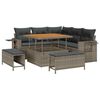 vidaXL Gar&eth;s&oacute;fa sett me&eth; p&uacute;&eth;i 8 pcs Gr&aacute;r p&oacute;l&yacute;rattan