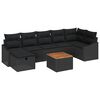 vidaXL Gar&eth;s&oacute;fa sett me&eth; p&uacute;&eth;i me&eth; geymslu 8 pcs Svartur Poly rattan