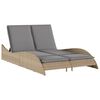 vidaXL S&oacute;lbekkur me&eth; Sessu 114x205x73 cm Drappa&eth; P&oacute;l&yacute;rattan
