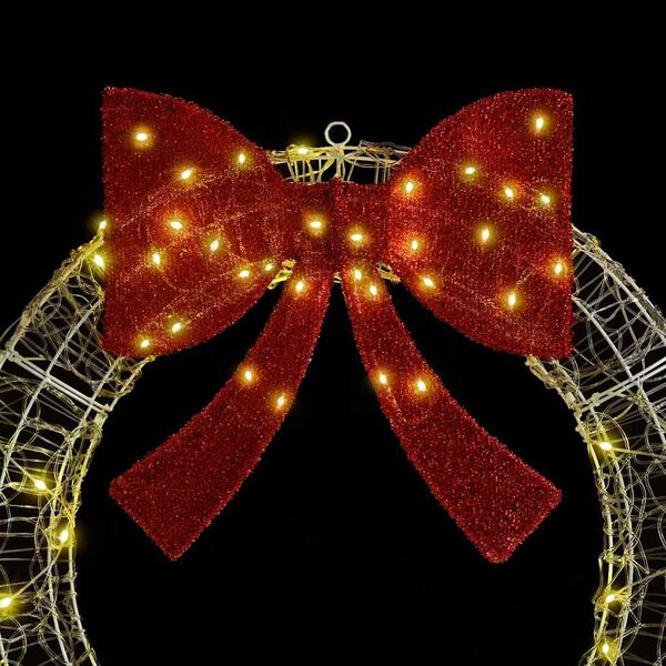 vidaXL Krans með 150 LED Hlýr hvítur 120 cm Akrýl