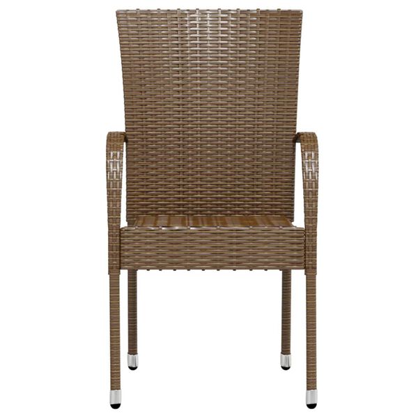 vidaXL 3ja garðborðstofusett Poly Rattan Brown