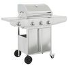 vidaXL Gasgrill me&eth; 4 brennurum &uacute;r silfur ry&eth;fr&iacute;u st&aacute;li
