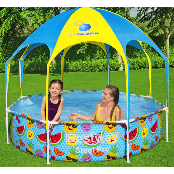 Bestway Steel Pro UV Careful Above Ground Pool fyrir krakka 244x51 cm