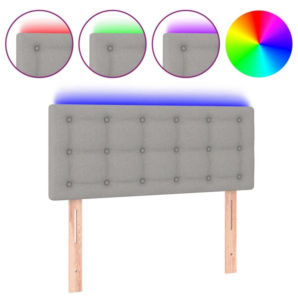 vidaXL LED H&ouml;f&eth;agafl 100x5x78/88 cm Lj&oacute;sgr&aacute;tt Efni