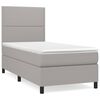 vidaXL H&oacute;lfa&eth; Springr&uacute;m me&eth; D&yacute;nu Lj&oacute;sgr&aacute;tt 90x200 cm Tauefni