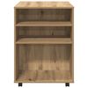 vidaXL Rolling Cabinet Artisan Oak 60x53x72 cm Engineered Wood
