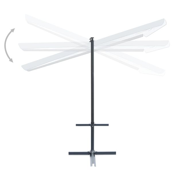 Gar&eth;sk&aacute;li me&eth; Hallanlegu og Hli&eth;ranlegu &THORN;aki 350x253x196cm Rj&oacute;mahv&iacute;tur