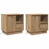 vidaXL Noat&ouml;flu sk&aacute;pur me&eth; sk&uacute;ffu 2 pcs Artisan Eik 50 x 34,5 x 50 cm