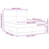 vidaXL LED Box Spring R&uacute;m D&ouml;kk gr&aacute;tt og hv&iacute;tt 180 x 200 cm