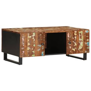 vidaXL S&oacute;fabor&eth; 100x54x40 cm Gegnheill Endurn&yacute;ttur & Samsettur Vi&eth;ur