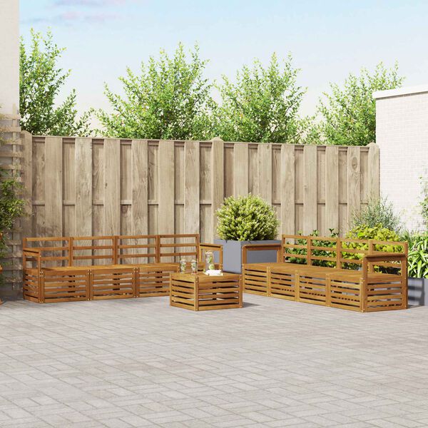 vidaXL S&oacute;fasett 9 pcs N&aacute;tt&uacute;rulegur Hrein akas&iacute;utr&eacute;