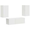 vidaXL Sj&oacute;nvarpsveggskap set Vegghengt 4 pcs Hv&iacute;tt Samsettur vi&eth;ur
