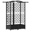 vidaXL H&aelig;kka&eth; be&eth; me&eth; trellis og &thorn;aki Svart 124 x 40 x 126 cm PP