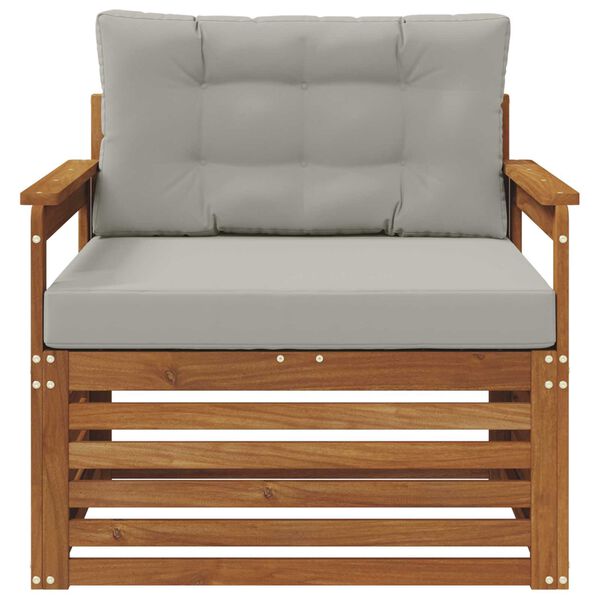 vidaXL &Uacute;ti s&oacute;fasett Solid Akas&iacute;uskei&eth; og P&oacute;lyester N&aacute;tt&uacute;rulegur