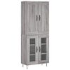 vidaXL H&aacute;r Sk&aacute;pur Gr&aacute;r Sonoma 69,5x34x180 cm Samsettur Vi&eth;ur