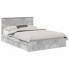 vidaXL Geymslu R&uacute;m me&eth; sk&uacute;ffu Steingri&eth; 135 x 190 cm Samsettur vi&eth;ur