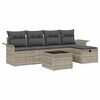 vidaXL Gar&eth;s&oacute;fa sett me&eth; p&uacute;&eth;i me&eth; geymslu 6 pcs Lj&oacute;sgr&aacute;r p&oacute;l&yacute;rattan