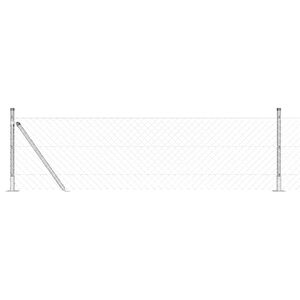 vidaXL Gir&eth;ingarp&oacute;stur Silfur 10 x 0,4 m (40 x 40 mm net) St&aacute;l
