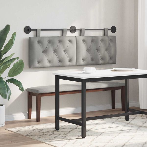 vidaXL Hengisk&aacute;li Vegghengt Lj&oacute;sgr&aacute;r 130 x 55 x 7 cm Flauel