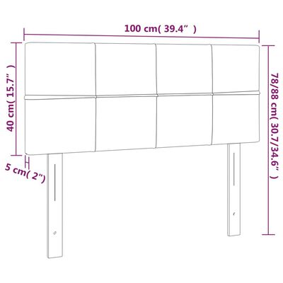 vidaXL Höfðagafl 100x5x78/88 cm Dökkblátt Flauel