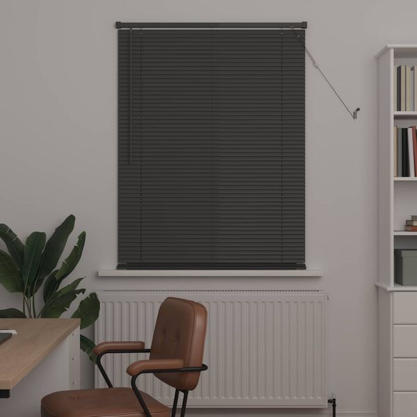 vidaXL Venes&iacute;skur blindur Stillanlegur Silfur gr&aacute;tt 150 x 100 cm PVC