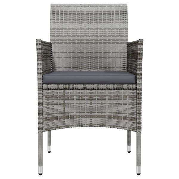 vidaXL 3 Stk. Garðhúsgagnasett með Púðum Svart