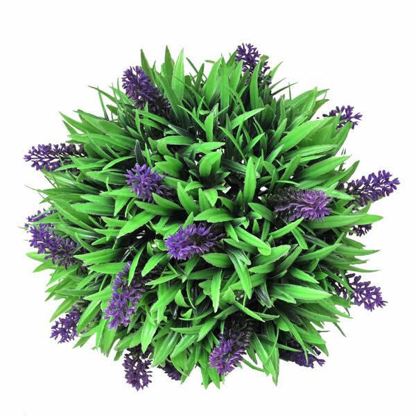 Sett með 2 Gervi Boxviðarkúlum með Lavender 28 cm