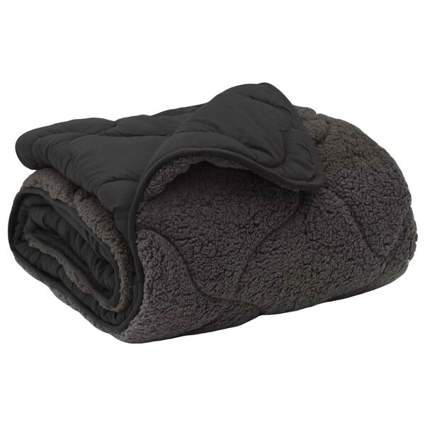 vidaXL Vetrar s&aelig;ng Antras&iacute;t 200 x 240 cm Microfiber og Teddy f&oacute;&eth;ri&eth;