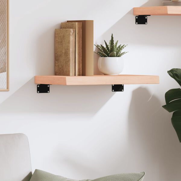 vidaXL Vegghilla 40x20x4 cm &Oacute;me&eth;h&ouml;ndla&eth;ur Gegnheill Eikarvi&eth;ur