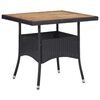 vidaXL 3 stykki garðborðstofusett Poly Rattan og Acacia Wood Black